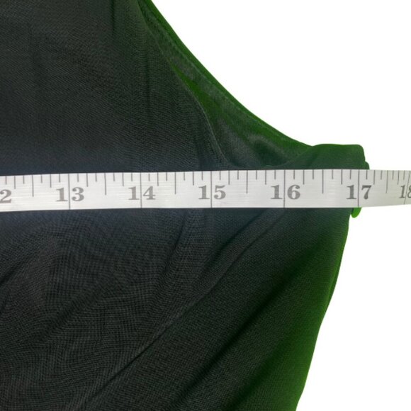 Evan Picone Women's Black Twisted Ruched Front V-Neck Wrap Dress Cocktail 12 - Picture 9 of 11